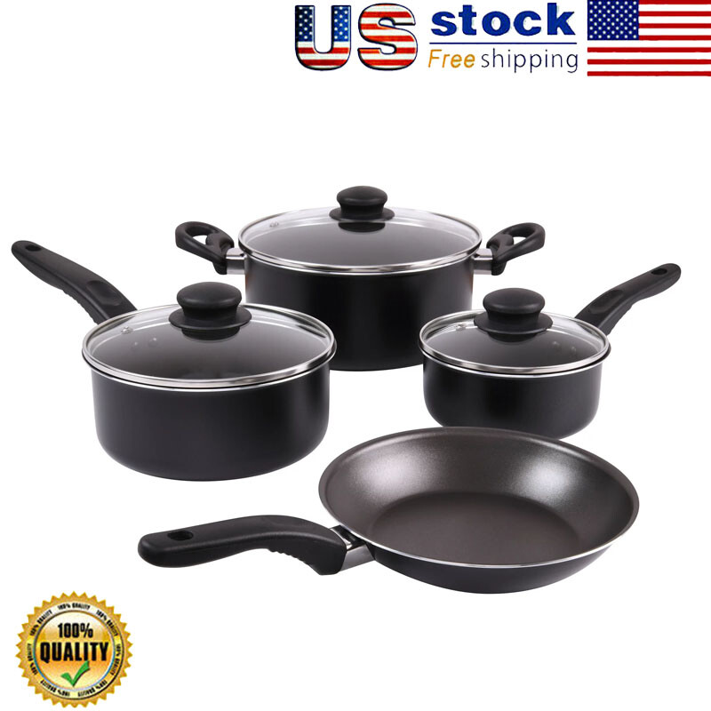 7 Piece Nonstick Cookware Set Kitchen Pots ＆ Pans Set Cooking Pot Cooker