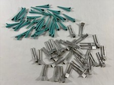 Vintage Gayla Teal Plastic Setting  Mervin Jiffy Curl Metal Hair Clips EVC