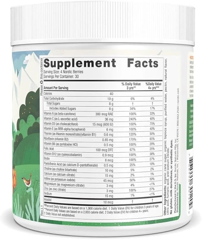 Nordic Naturals - Nordic Berries - Multivitamin for Kids - Orange Lemon  - 120Ct - Image 2 of 2
