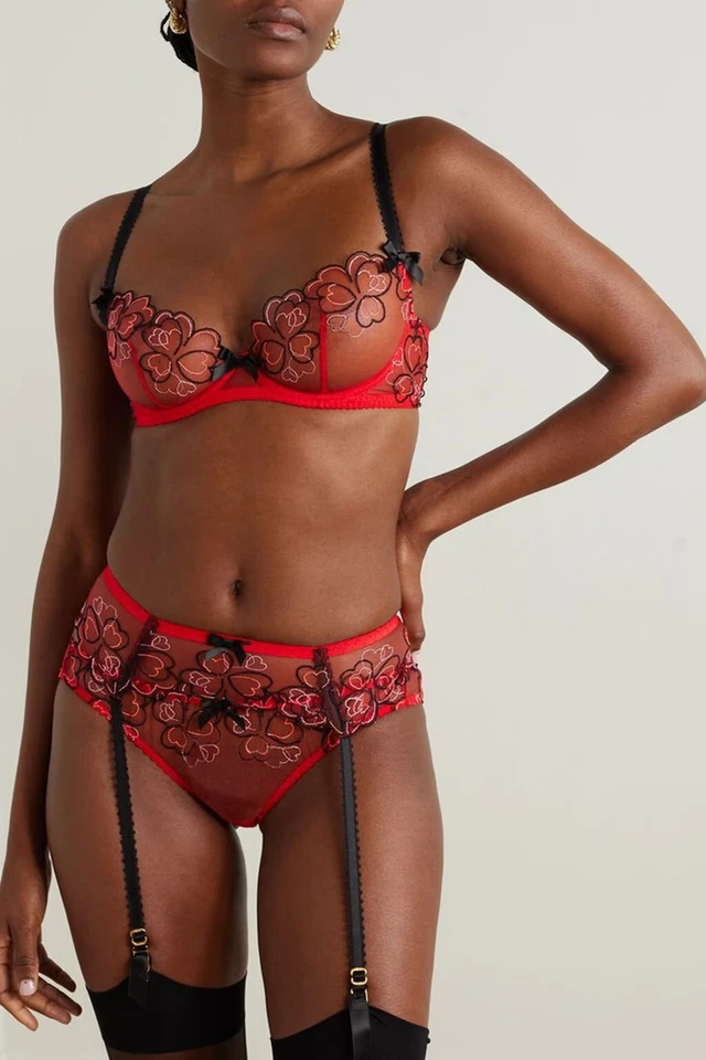 Sujetador Agent Provocateur Maysie Rojo Negro 32D Nuevo con Etiquetas $115 Foto 4 de 4