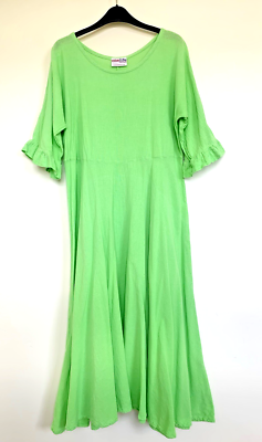 Onelife Bright Green Cotton Size 12 Textured Cheese Cloth Dress VGC RRP  110 | eBay UK