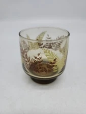 Vintage Libby Short Drinking Glasse Smokey Brown with Fern Leaves "Replacement "