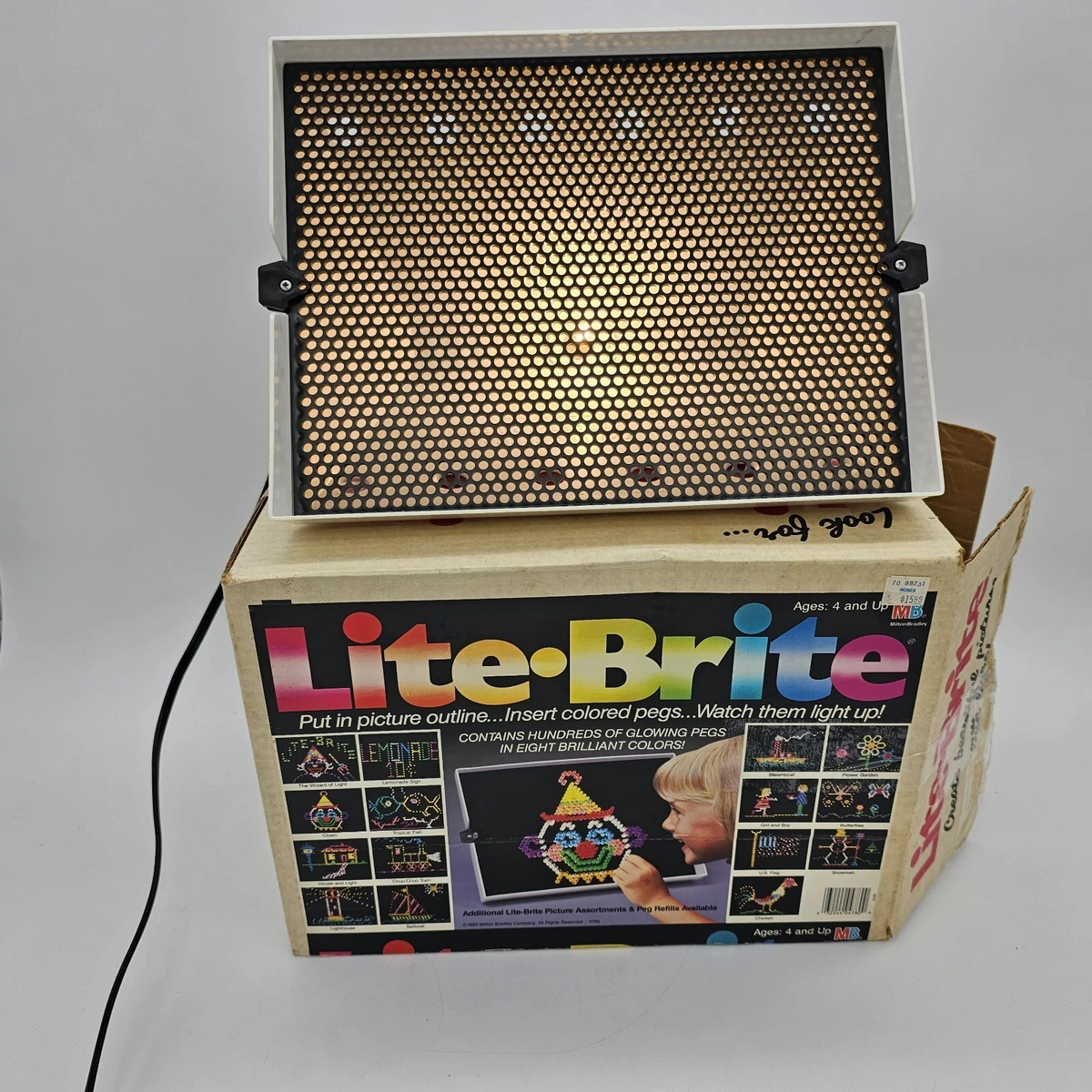 1978 Hasbro Lite-Brite Toy Light Brite Works No Pegs or Patterns