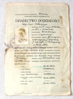 Poland Białystok 1937 Certificate of maturity Jewish Selig Oszer Sołowiejczyk