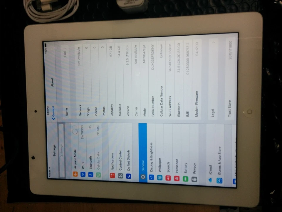 Apple IPAD 2 A1396 64GB UNLOCKED CELLULAR/WIFI TABLET IOS 9.7" WHITE - Image 3 of 4