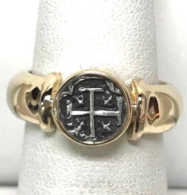 ATOCHA Coin Ring 14k Yellow Gold Sunken Treasure Shipwreck Jewelry CUSTOM MADE