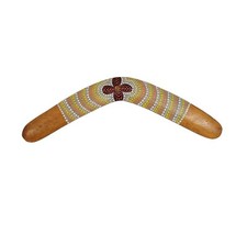 Australian Handpainted Wooden 16" Boomerang Wall Art Decor