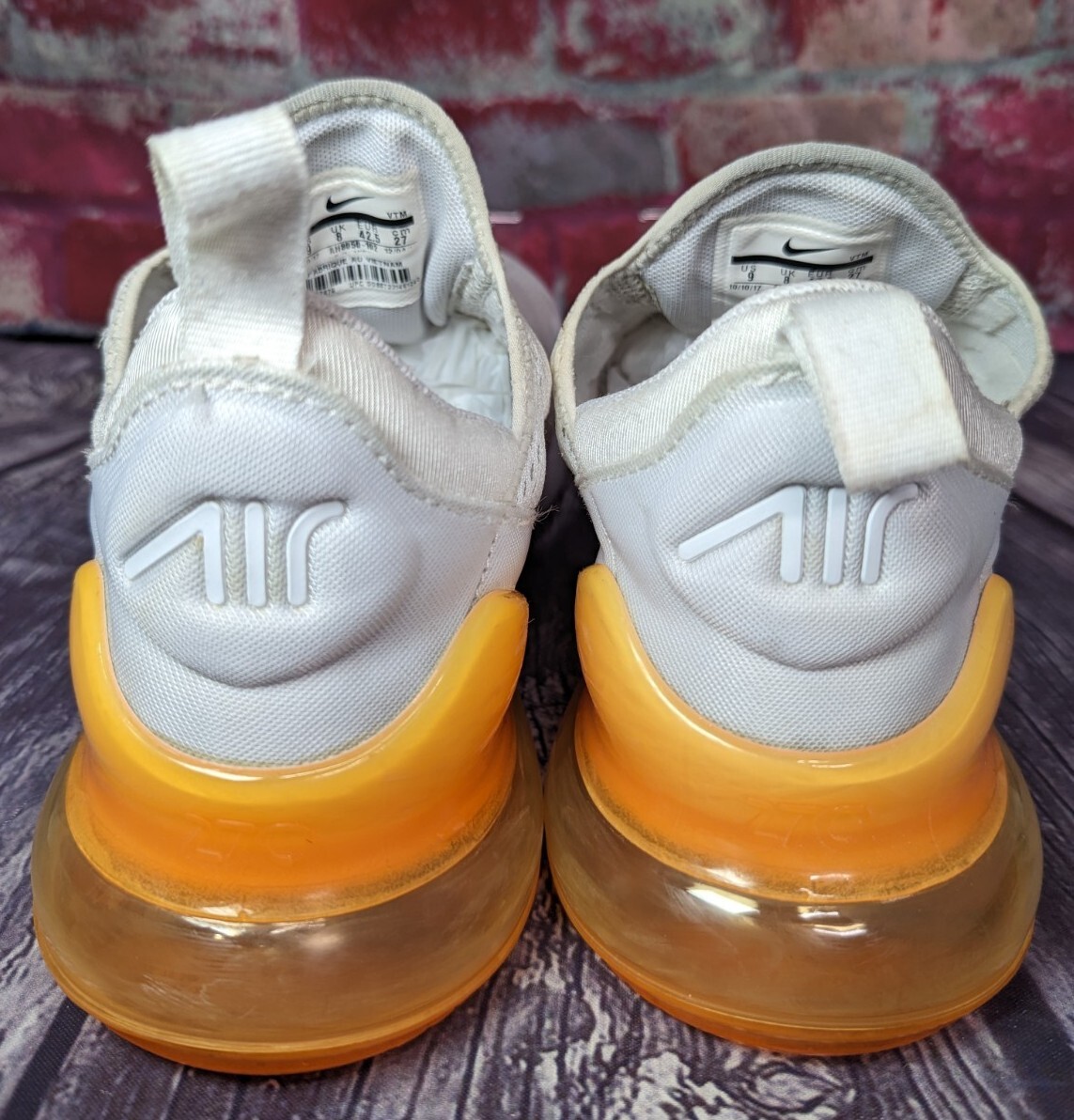Nike Air Max 270 White Total Orange Running Shoes AH8050  display picture 3
