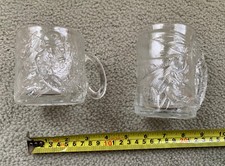 Set of 2 - Vintage 1995 3D McDonald's Batman Forever Glass Mugs - Made in USA