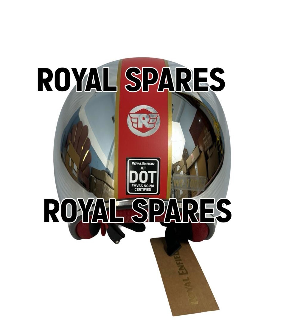 ROYAL ENFIELD CHROME RED OPEN FACE HELMET