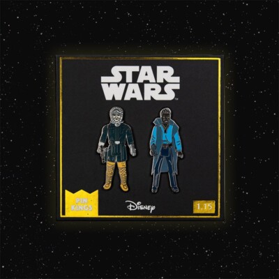 Pin Kings Star Wars Emaille Anstecker Han Solo (Hoth Outfit) und Lando Disney