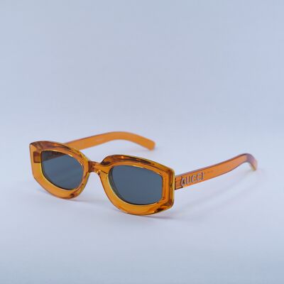 GUCCI GG1719S 005 Transparent Vivid Orange/Smoke 51-23-145 Sunglasses New Aut...
