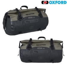 Oxford Aqua T-50 Khaki Black Roll Bag 50L Waterproof Luggage Motorcycle Tail