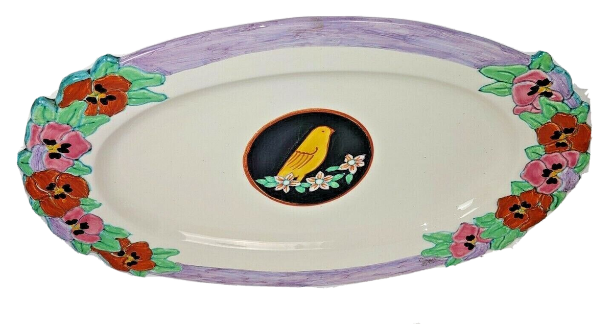 Grazia Deruta For Suzanne Large Floral Oval Platter Italy 19.5” | eBay