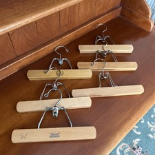 6 Vintage Wooden Pant Hangers Skirt Slacks Hangers 10.25  11  