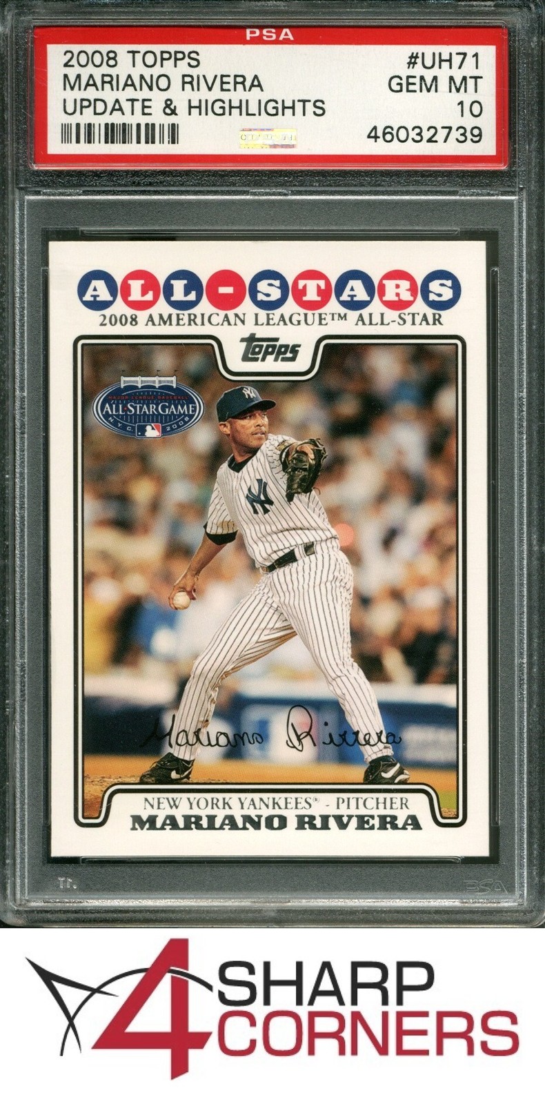 2008 TOPPS UPDATE & HIGHLIGHTS #UH71 MARIANO RIVERA HOF PSA 10 view 1