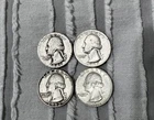 $1 face value Lot of 4 WASHINGTON 90% SILVER QUARTERS - $1.00 face value
