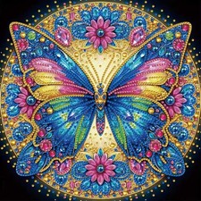 Colorful Butterfly Special Shaped Diamond Painting Kits, 5D Diamond Art Kits