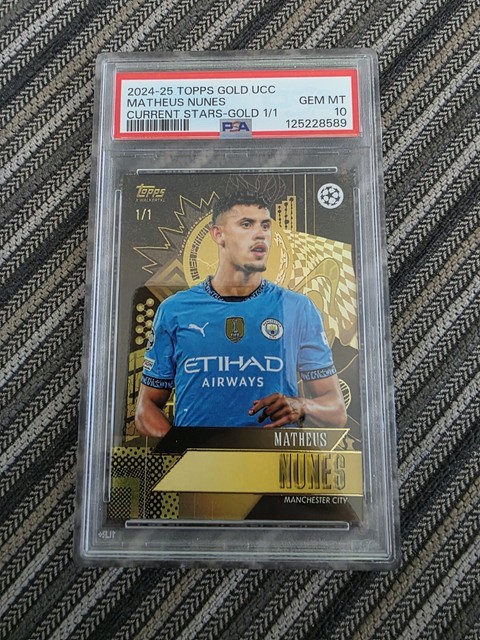 Topps UCC Gold Matheus Nunes 1/1 Graded PSA 10!! Man City, Portugal