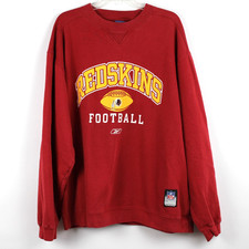Washington Redskins Reebok NFL Sweatshirt Adult XL Red Football Throwback