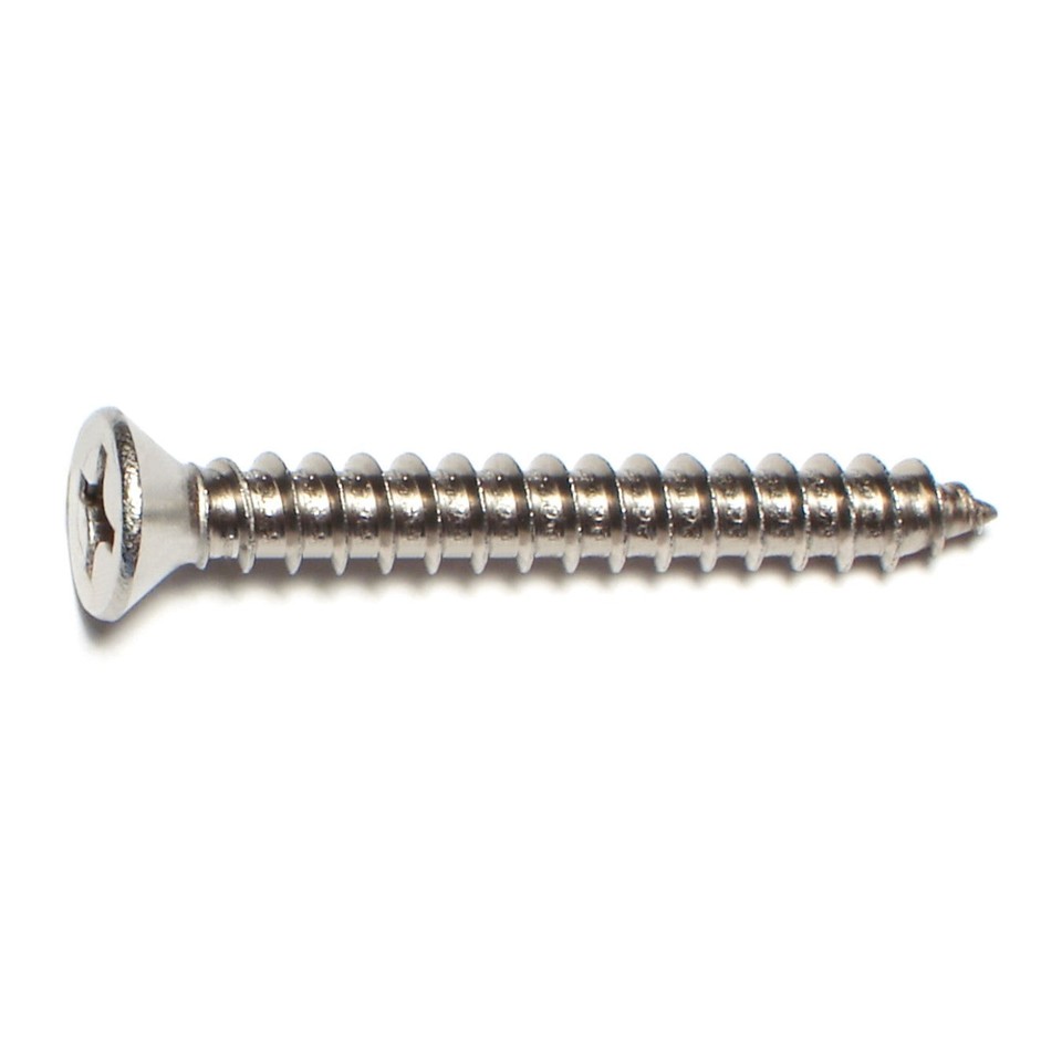 14 x 2 1/2 Sheet Metal Screws Stainless Steel Phillips Flat Head