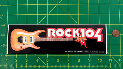 ROCK 104 BUMPER  Sticker Decal  OLD STOCK ORIGINAL