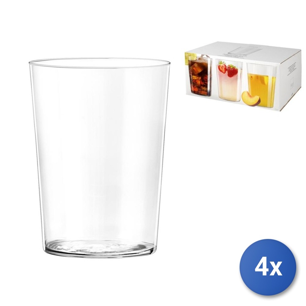 4x H&H 6-Piece Glasses Set Starc 500cc Transparent Drinking Glasses