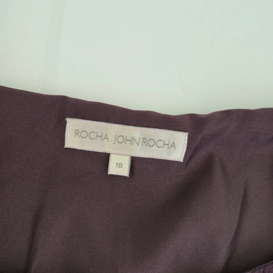 Vestido ROCHA JOHN ROCHA 18 púrpura bordado manga corta para mujer - Imagen 2 de 4