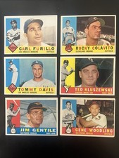 1960 Topps Baseball Cards Lot Of 6