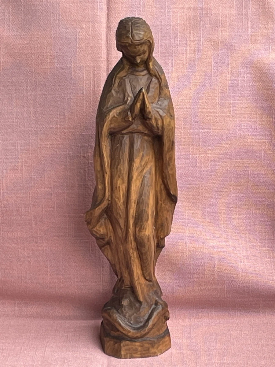 Maria Holzfigur Handgeschnitzte Betende 42cm Vintage