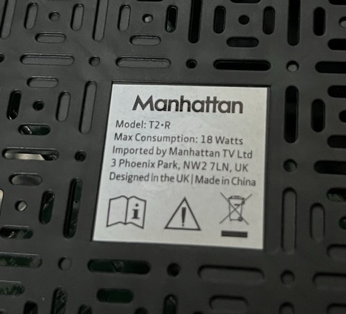 Grabadora Manhattan T2-R 500 GB Freeview HD con control remoto, cable HDMI + FUENTE DE ALIMENTACIÓN funcionando - Imagen 3 de 6