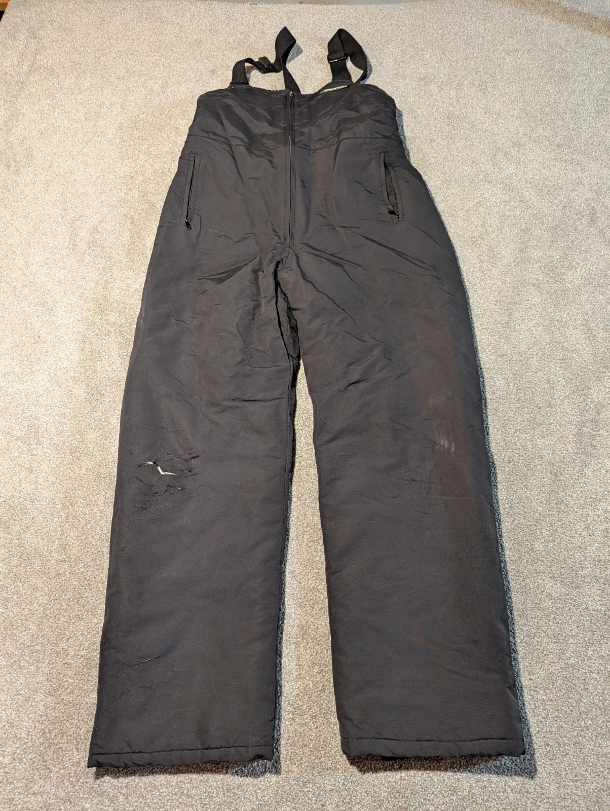 Vintage Arctic Cat Overalls Mens Large Tall Black Insulated Bib Suspenders 90s