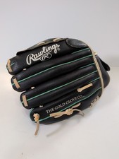 RAWLINGS WFP115MT Softball Glove 11.5  Leather Palm FAST PITCH Black/Teal