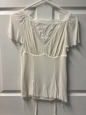 Reformation Cream Baby Doll Blouse Lace Detail  4P