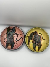 Folk Art Hand Painted Wooden Bowls Signed