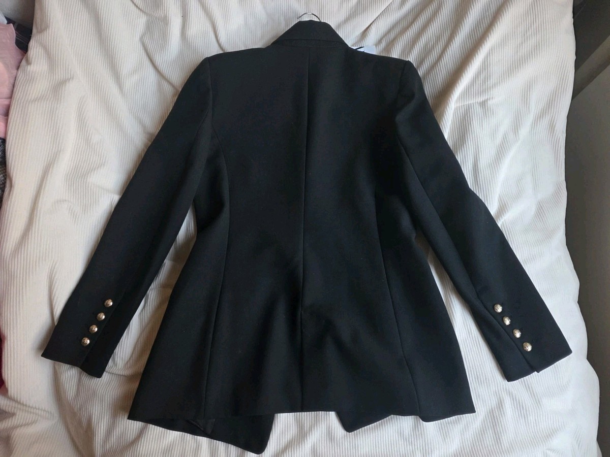 Zara Double Breasted Jacket Blazer Golden Buttons Zw Collection
