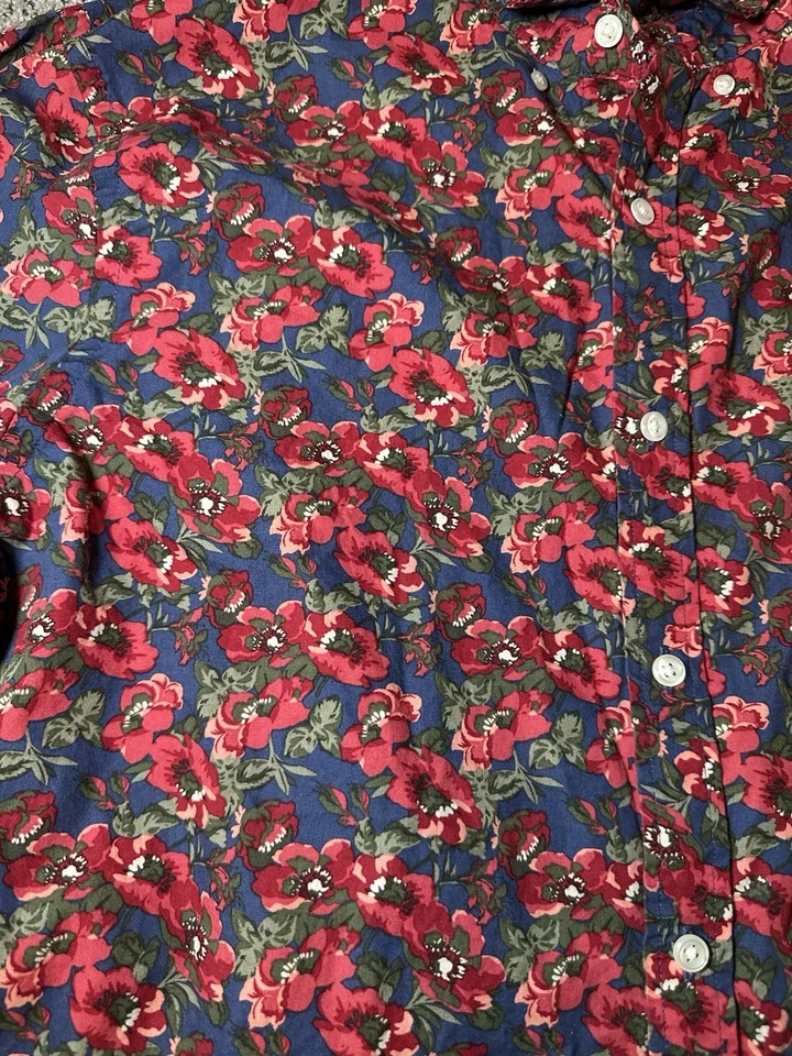 Camisa de vestir clásica de manga larga con botones roja multi floral GRANDE para hombre EXPRESS Foto 3 de 4