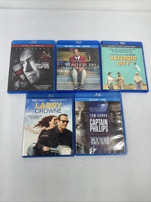 Tom Hanks Films Movie Lot 5  Blu-Ray Captain Phillips Asteroid Bridge Spies More