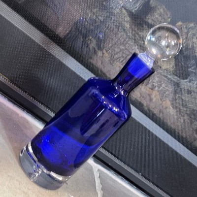 Krosno Poland Ultimate Cobalt Vodka Decanter Controlled Bubble Stopper  READ 