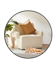20 Inch Black Round Mirror, Modern Circle Wall Mirror