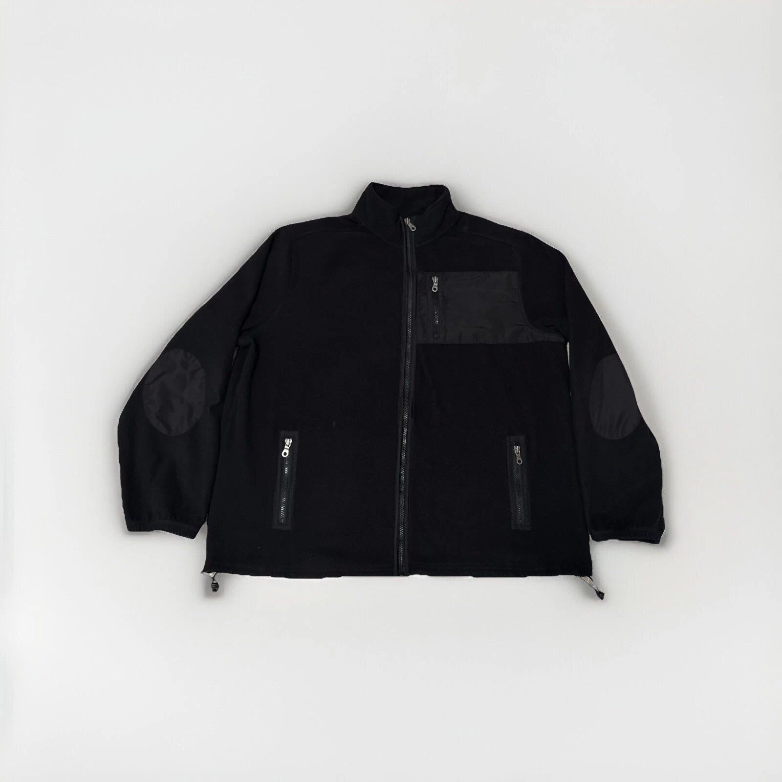 Croft & Barrow - Light Fleece Jacket, Black, Size Large
