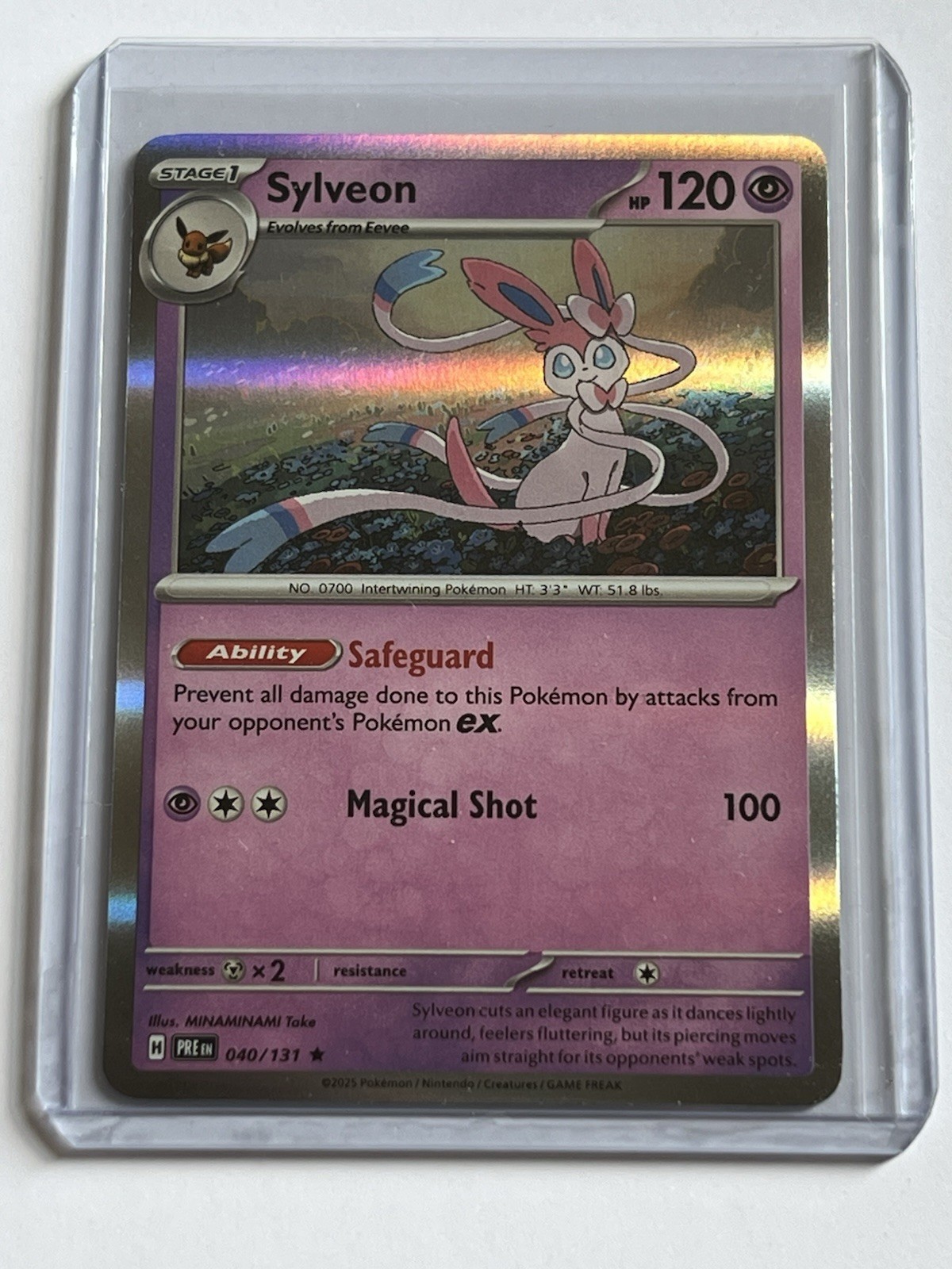 Sylveon 40 / 131  Pokemon Prismatic Evolutions 2025  Near Mint  Holo Rare
