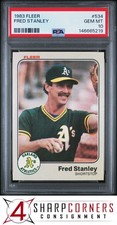 1983 FLEER #534 FRED STANLEY ATHLETICS POP 6 PSA 10