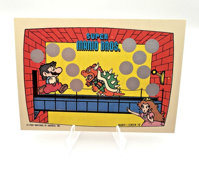 1989 Topps Nintendo Super Mario Bros. Mario 1 Screen 10 Unscratched Card