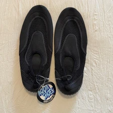 AQUA SHORES Black Pull On Water Shoes / Women's Size XL - 11