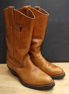 MASON CHIPPEWA FALLS BROWN USA VINTAGE ENGINEER WESTERN COWBOY BROWN BOOTS 7 C