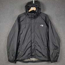 THE NORTH FACE Jacket Mens L Black Dryvent Waterproof Rain Coat Hooded Resolve