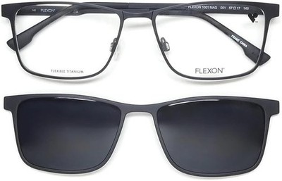 NEW Flexon Eyeglasses w Clip-On Sunglasses FLX 1001 MAG-SET 001