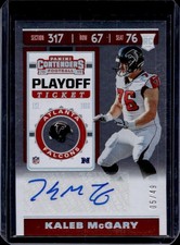 2019 Panini Contenders Kaleb McGary RC Playoff Ticket Rookie Auto #/49 Falcons