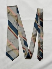 VTG Kuppenheimer Men  s Clothiers Gray Multi Colored Striped Silk Men  s Neck Tie